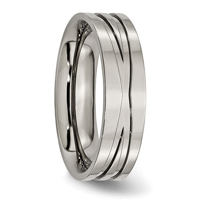 Titanium Crisscross 6mm Wedding Band Woven Twisted Statement Ring