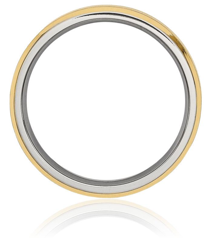 Titanium Yellow 5mm Edge Plain Classic Wedding Band Ring