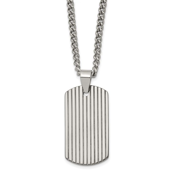 Tungsten Dog Tag Chain Necklace