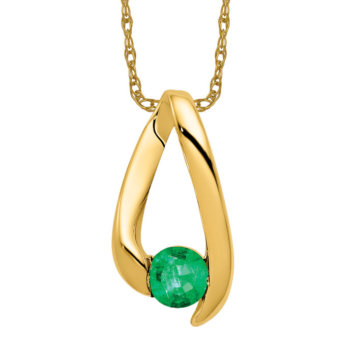 14k Yellow Gold 4mm Gemstone Slide Pendants 14k Yellow Gold 4mm Gemstone Slide Pendants