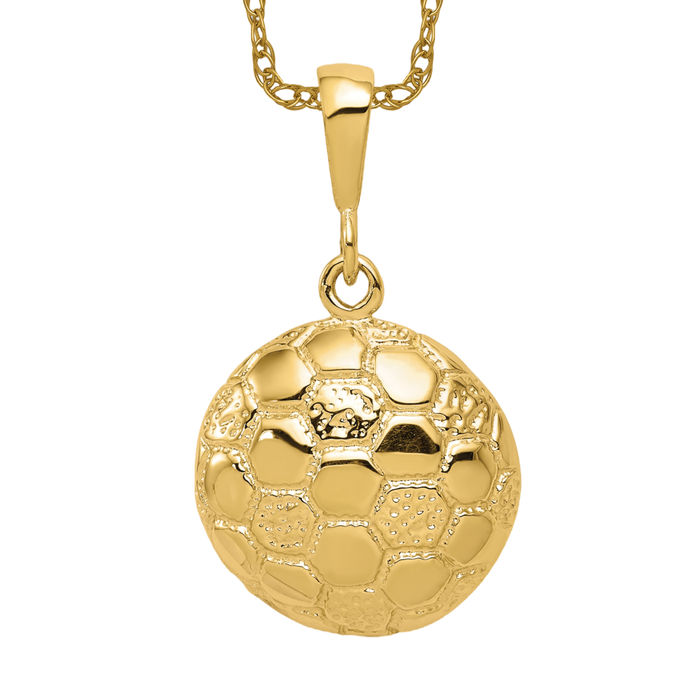 10K Yellow Gold Soccer Ball Necklace Charm Sports Pendant Canada