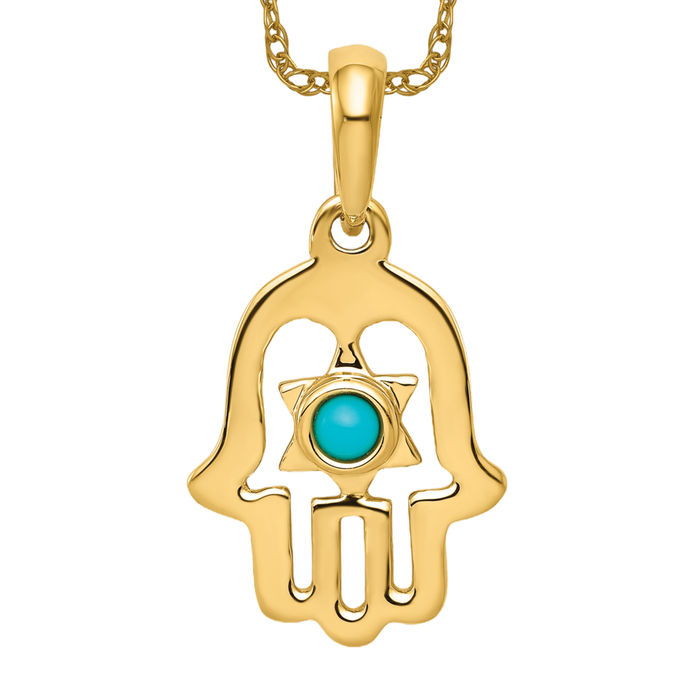 Gold 10K cheapest Hamsa Lucky Charm Pendant