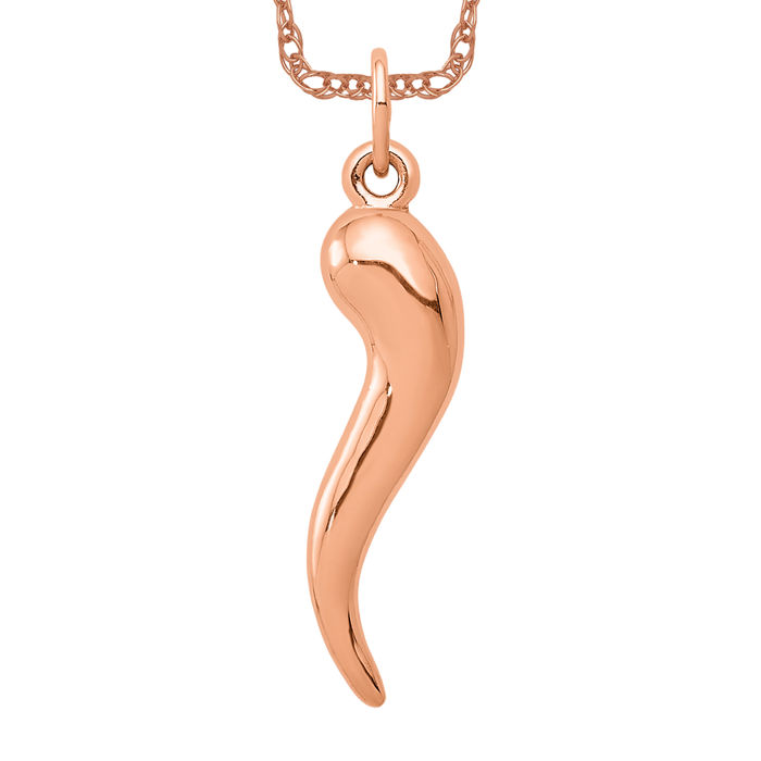 Rose gold italian horn necklace online