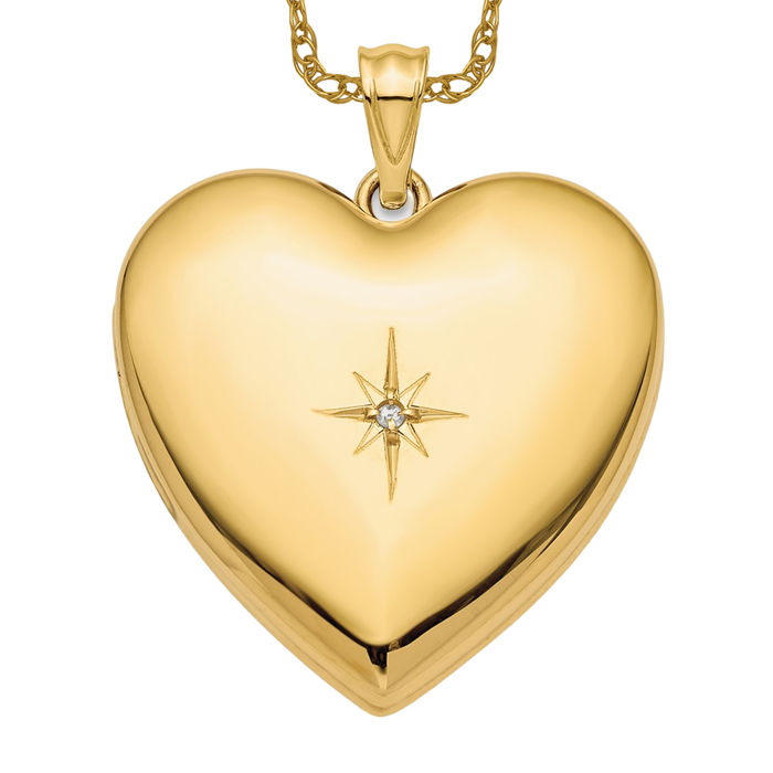 Solid 14K Yellow Gold White Pearl Diamond Accent Heart popular Love Pendant