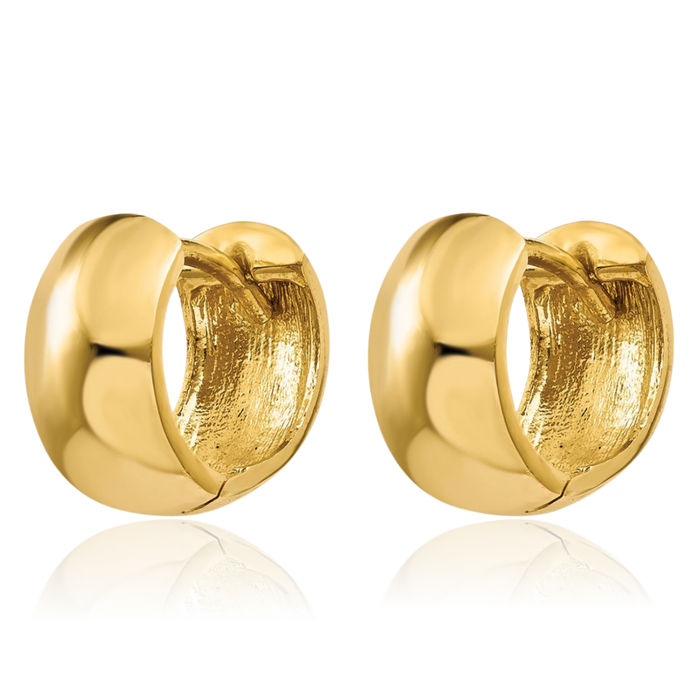 10K Solid Yellow Gold Huggie Mini Hoop Earrings