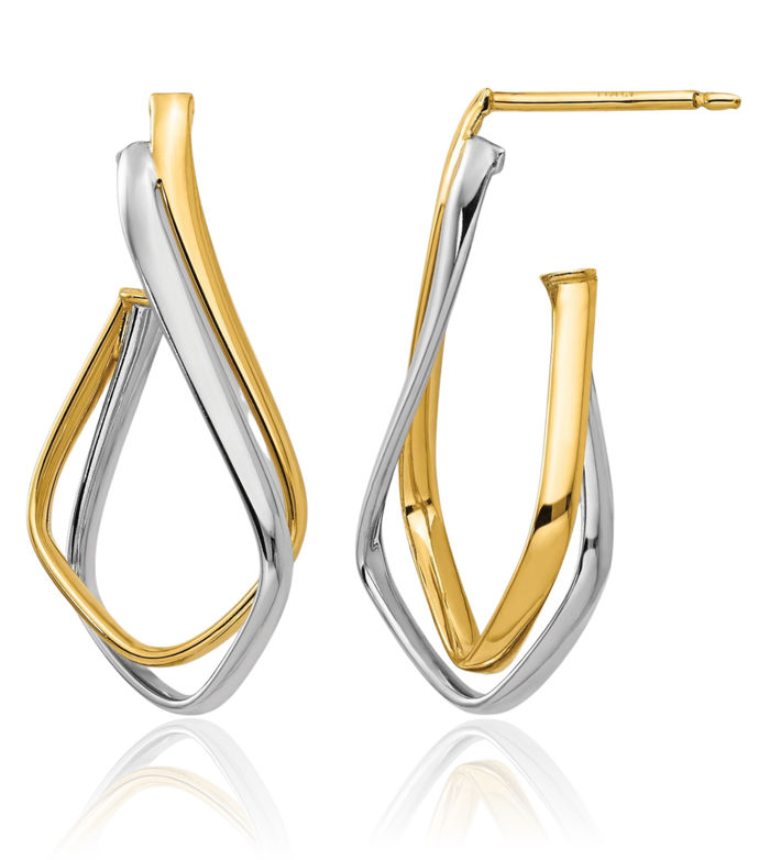 14K Solid Yellow Gold Drop Dangle Earrings