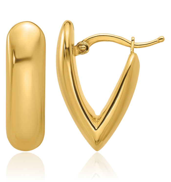 14K Solid Yellow Gold Hoop Earrings