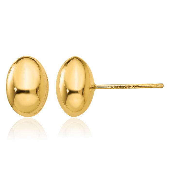 14K Solid Yellow Gold Stud Earrings