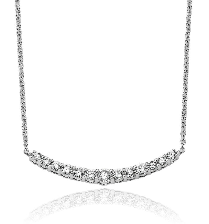 14K Solid White Gold Lab Diamond Necklace Chain