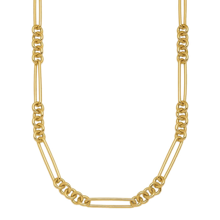 14K Solid Yellow Gold Link Chain Necklace