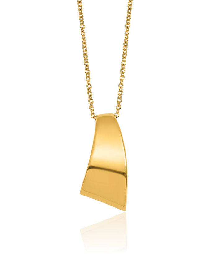 18K Solid Yellow Gold Bar Geometric Necklace Chain