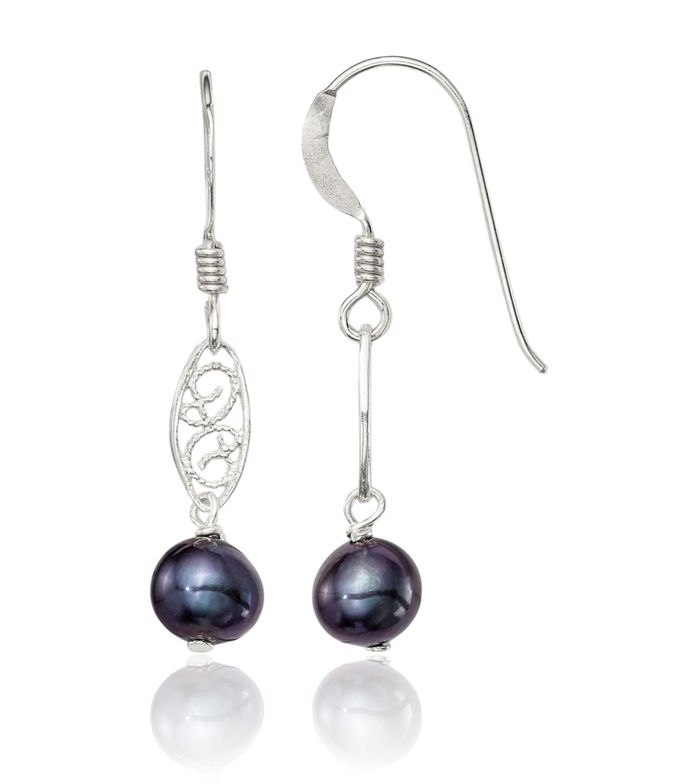 Sterling Silver Victorian Mirror Gemstone Earrings