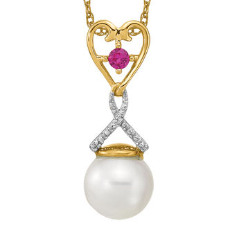 Pendant, offers Simulated Diamond, Ruby and Pearl Pendant